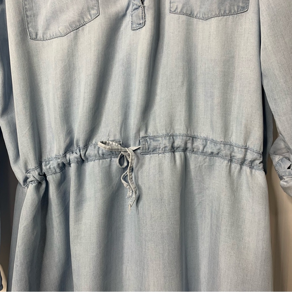 Reitmans Light Blue Denim Look Long Sleeve shirt Dress Women’s Size XXL - Picture 8 of 15